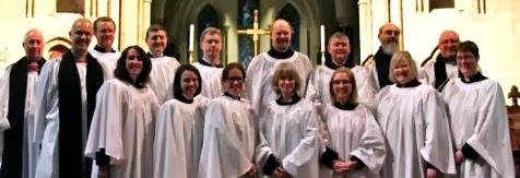 The Church of Ireland Theological Institute Choir with clergy following the institute's Advent Carol Service which took place in the Lady Chapel of Saint Patrick's Cathedral, Dublin, on 4 December 2013.