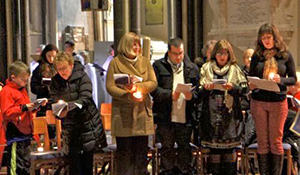 Members of the congregation at the Church of Ireland Theological Institute's Advent Carol Service in the Lady Chapel of Saint Patrick's Cathedral on 4 December 2013.