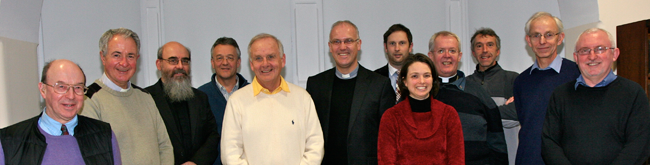 Pictured during the visit of the Welsh bishops to CITI are (left to right) the Bishop of St David's, the Rt Revd Wyn Evans; the Bishop of Monmouth, the Rt Revd Dominic Walker; CITI lecturer, Canon Patrick Comerford; the Bishop of Swansea and Brecon, the Rt Revd John Davies; the Archbishop of Wales and Bishop of Llandaff, the Most Revd Dr Barry Morgan; CITI director, the Revd Dr Maurice Elliott; the Archbishop of Wales' deputy registrar, Julian Luke; CITI lecturer, Dr Katie Heffelfinger; the Bishop of St Asaph, the Rt Revd Gregory Cameron; the Bishop of Bangor, the Rt Revd Andrew John; provincial secretary, John Shirley; and CITI lecturer, the Revd Patrick McGlinchey.