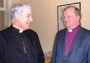 The Provoo Consultation Co–Chairs, the Archbishop of Dublin, Dr Michael Jackson (left), and the Bishop of Uppsala, Sweden, Dr Ragnar Persenius, in the Church of Ireland Theological Institute