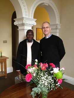 Amos Nsengiyumva from the Diocese of Shyogwe with the Director of the Church of Ireland Theological Institute, the Revd Dr Maurice Elliott.