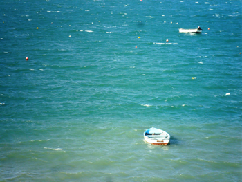 Turquoise waters and small boats in front of Skerries Sailing Club, where the Ash Wednesday retreat took place this morning (Photograph: Patrick Comerford)