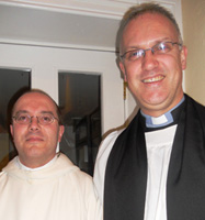 Brother Theirry from the Benedictine Monastery in Rostrevor with the Director of CITI, the Revd Dr Maurice Elliott, at the Community Eucharist at the end of the Octave of Prayer for Christian Unity.