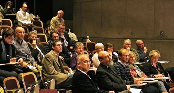 The Director of CITI, the Revd Dr Maurice Elliott, Canon Patrick Comerford, and other students and staff at Canon Paul Avis's public lecture, ‘The Ecumenical Consequences of the Anglican Communion.'